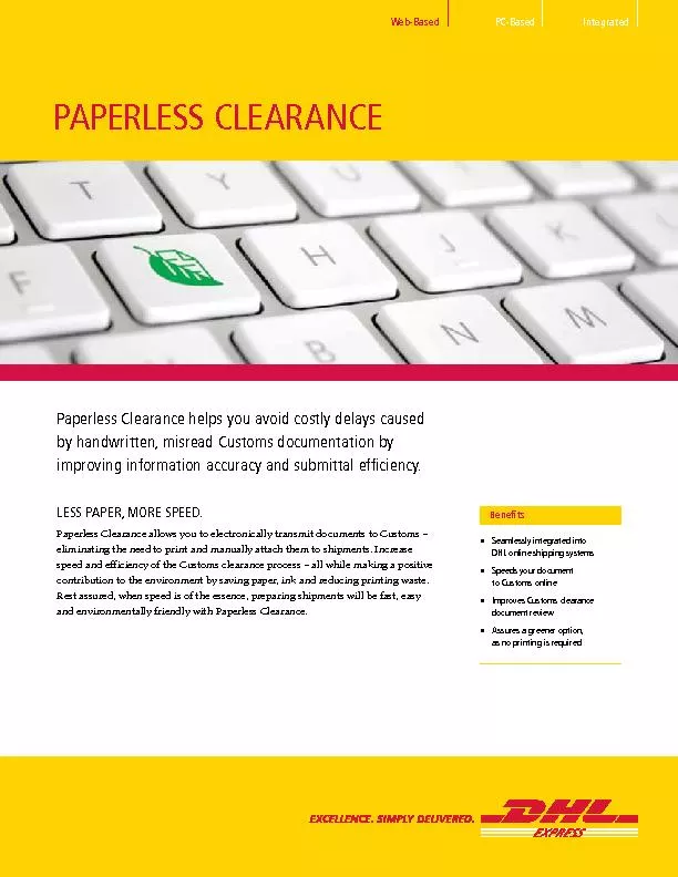 PAPERLESS CLEARANCE