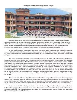 Namgyal Middle Boarding School Nepal Namgyal Middle Bo