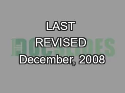 LAST REVISED December, 2008