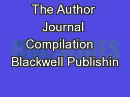 The Author Journal Compilation   Blackwell Publishin
