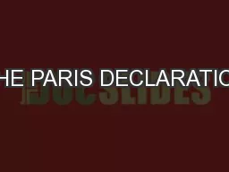 “THE PARIS DECLARATION”