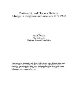 Partisanship and Electoral Reform:Change in Congressional Cohesion, 18