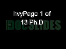 hvyPage 1 of 13 Ph.D 