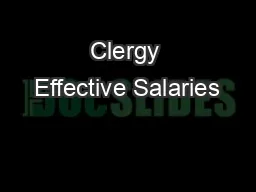 Clergy Effective Salaries