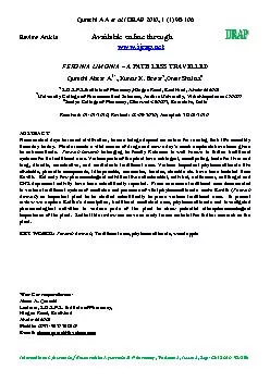 Qureshi A Aet al/ IJRAP 2010, 1 (1) 106��International Journal of Rese
