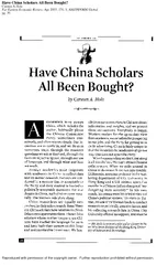 Have china scholars all been bought
