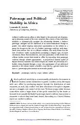 Patronage and Political Stability in AfricaLeonardo R. ArriolaUniversi