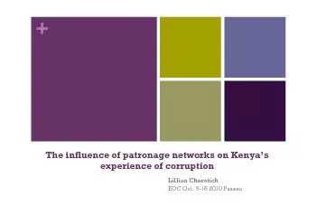 The influence of patronage networks on Kenya