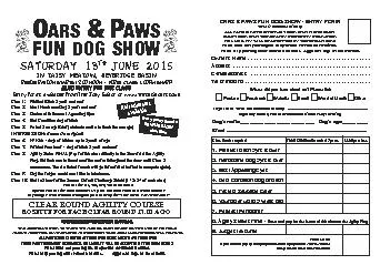 OARS & PAWS FUN DOG SHOW - ENTRY FORMTerms & Conditions of EntryALL PA