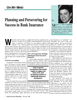 Planning and Persevering for Success in Bank Insurance