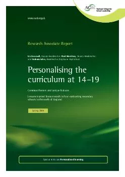 Personalising thecurriculum at 14