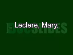 Leclere, Mary.