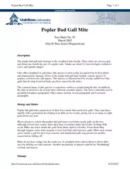 Poplar Bud Gall Mite Fact Sheet No