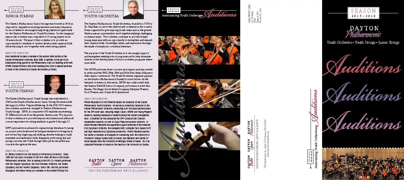 e Dayton Philharmonic Junior Strings was formed in 2014 in response t