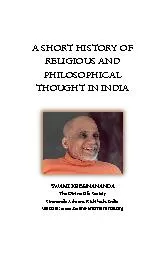 SHORT HISTORY OF RELIGIOUS AND PHILOSOPHICAL THOUGHT IN INDIA
...