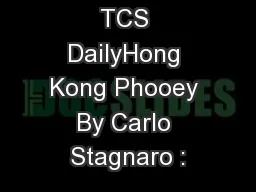 TCS DailyHong Kong Phooey By Carlo Stagnaro :