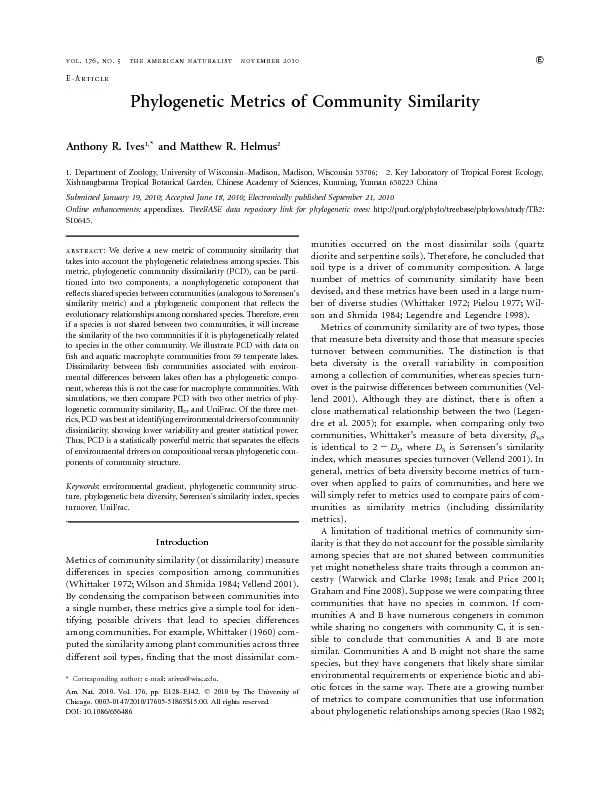 vol.176,no.5theamericannaturalistnovember2010E-ArticlePhylogeneticMetr