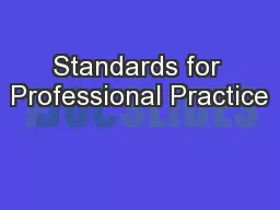 Standards for Professional Practice