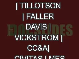 PENTAGRAM | TILLOTSON | FALLER DAVIS | VICKSTROM | CC&A| CIVITAS | MES
