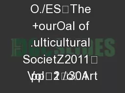 O./ESThe +ourOal of .ulticultural SocietZ2011 Vol2 /o1
 pp130Art