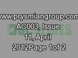 www.prysmiangroup.com AC003, Issue 11, April 2012Page 1of 2