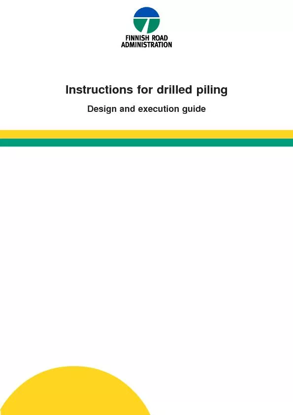 Instructions for drilled pilingDesign and execution guide