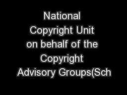 National Copyright Unit on behalf of the Copyright Advisory Groups(Sch