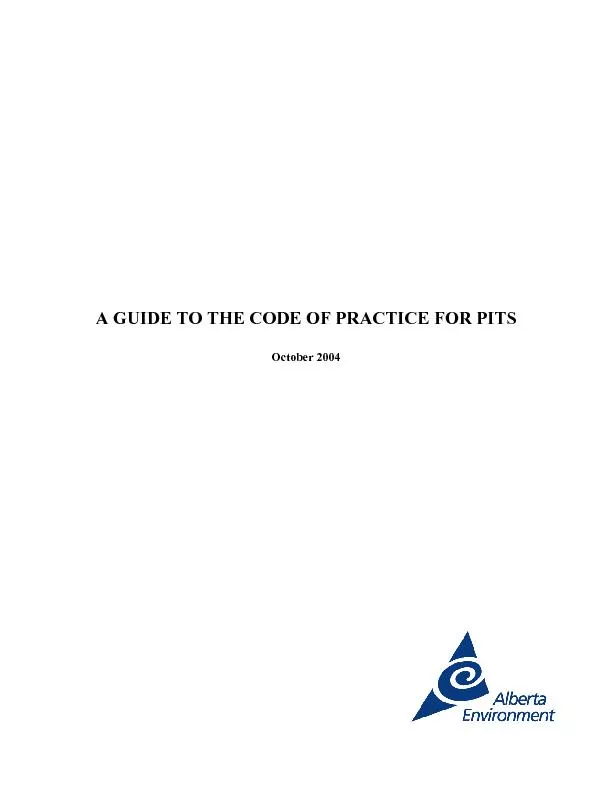 A GUIDE TO THE CODE OF PRACTICE FOR PITS October 2004