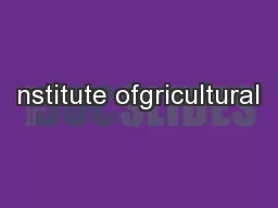 nstitute ofgricultural
