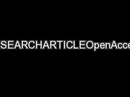 RESEARCHARTICLEOpenAccess