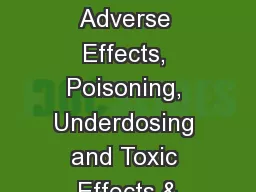 ICD-10-CM: Adverse Effects, Poisoning, Underdosing and Toxic Effects &