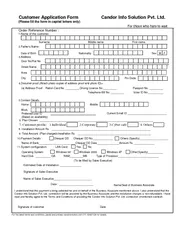 Customer Application Form Candor Info Solution Pvt