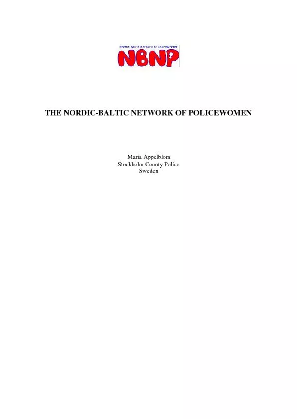 THE NORDIC-BALTIC NETWORK OF POLICEWOMEN     Maria Appelblom Sto