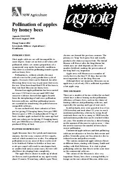 Pollination of applesby honey beesAgnote DAI/132Revised August 1999Dou