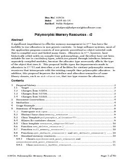 Polymorphic Memory Resources