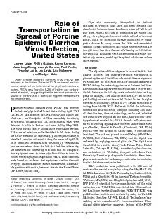 Role of Transportation in Spread of Porcine Epidemic Diarrhea Virus In