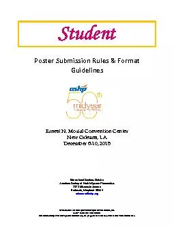 Poster Submission Rules & Format GuidelinesErnest N. Morial Convention