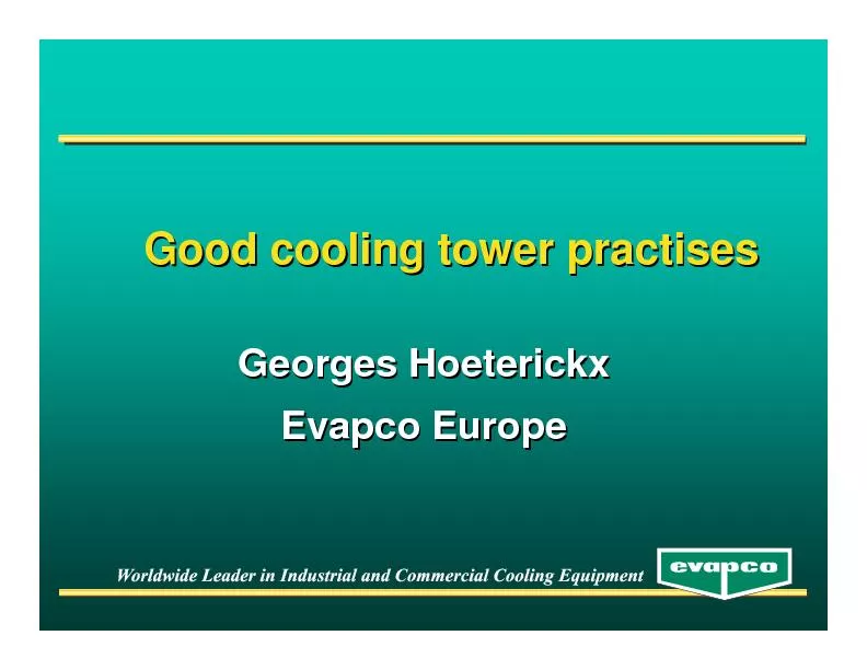 GoodGood coolingcooling towertower practisespractisesGeorges Hoeterick