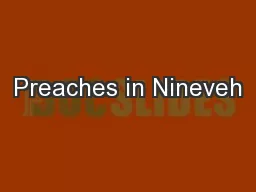 Preaches in Nineveh