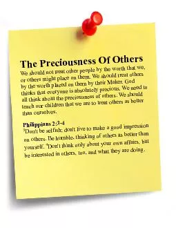 The Preciousness Of Others