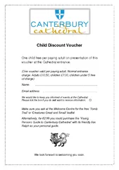 Child Discount Voucher ne child free per paying adult