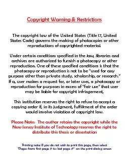 Copyright Warning & Restrictions