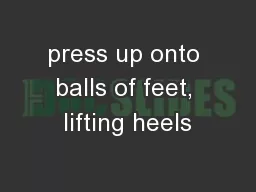 press up onto balls of feet, lifting heels
