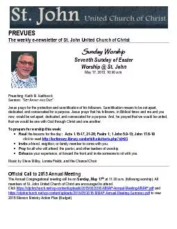 newsletter of St. John United Church of Christ
