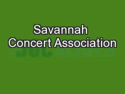 Savannah Concert Association