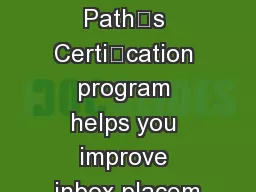 Return Path’s Certication program helps you improve inbox placem