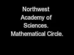 Northwest Academy of Sciences. Mathematical Circle.