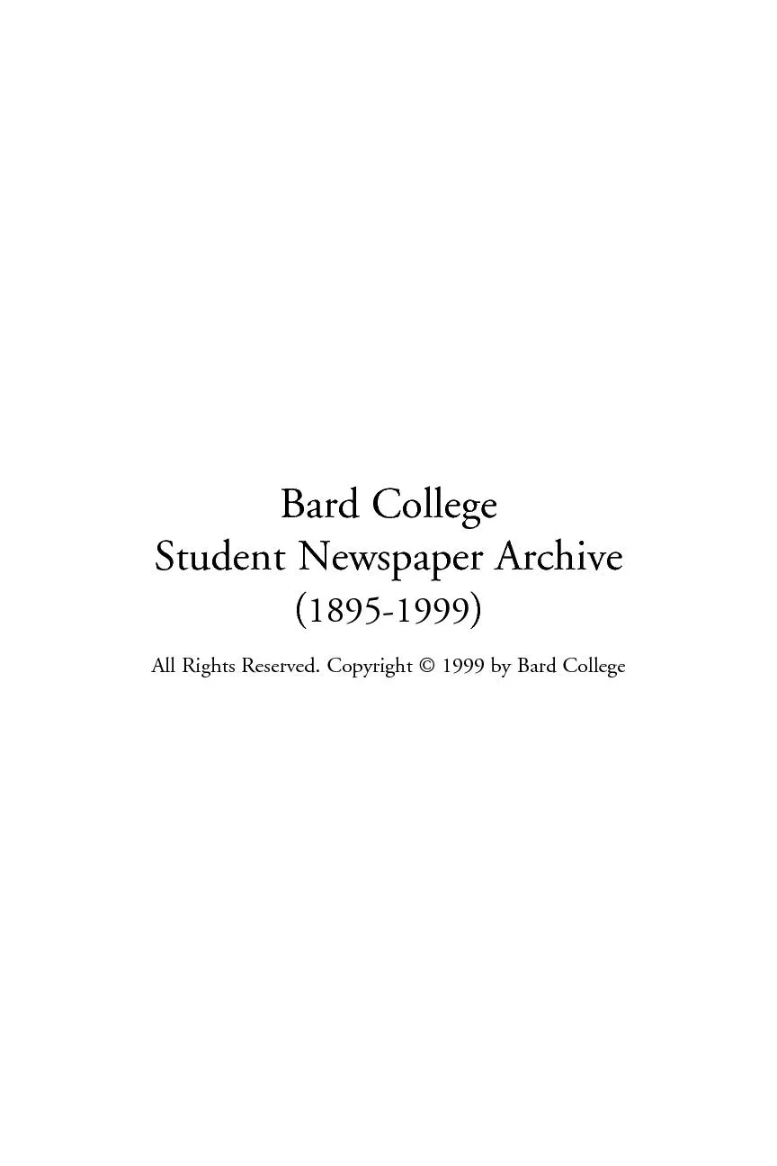 Bard College Student Newspaper Archive(1895-1999)All Rights Reserved.