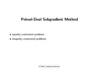 Primal-DualSubgradientMethodequalityconstrainedproblemsinequalitycon