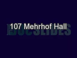 107 Mehrhof Hall